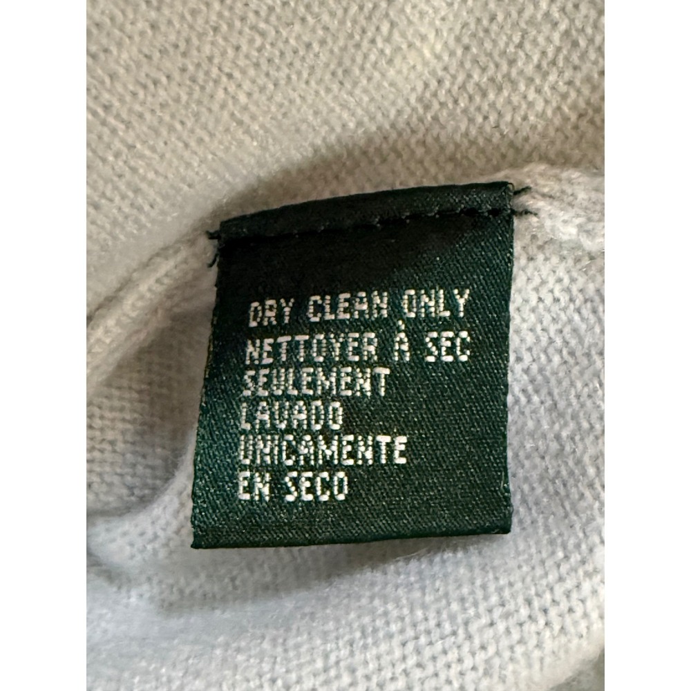 Lauren Ralph Lauren Petite M Seafoam 100% Cashmere Turtleneck Sweater Classic - Picture 8 of 10